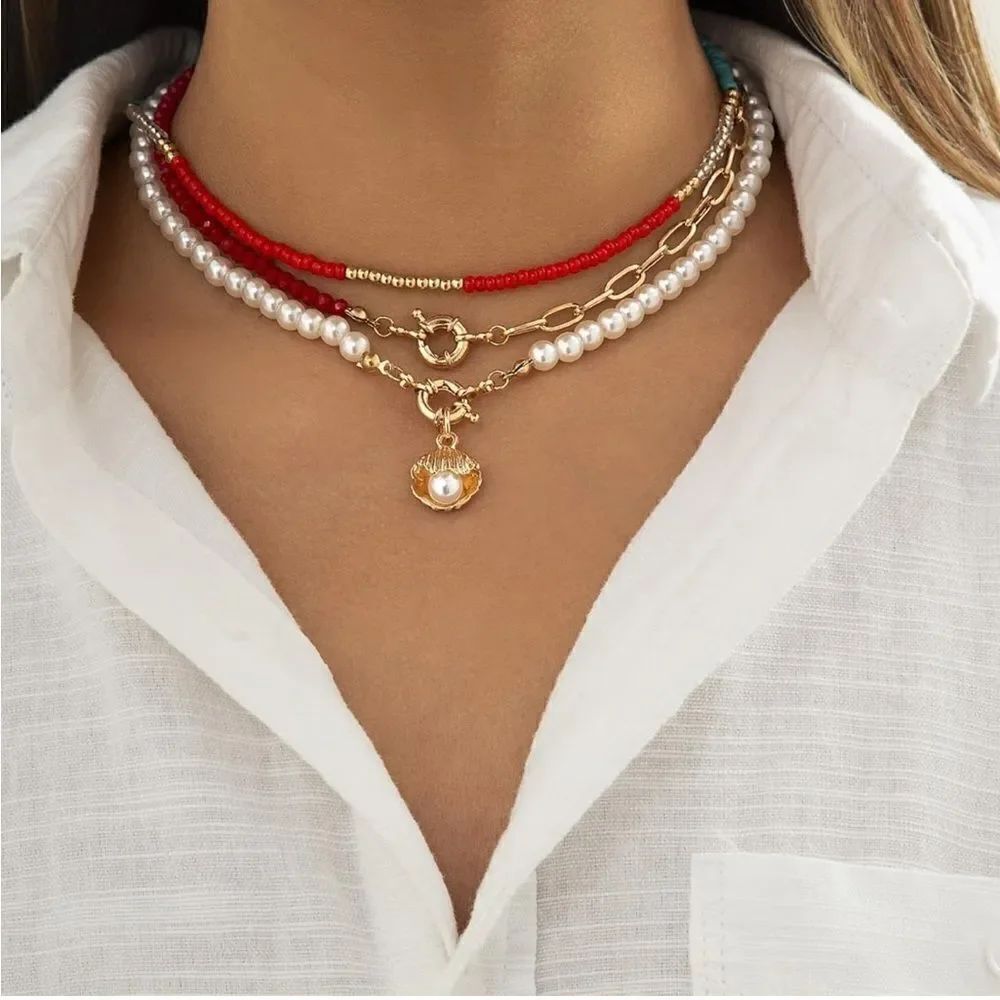 Bohemian multi layer necklace N167